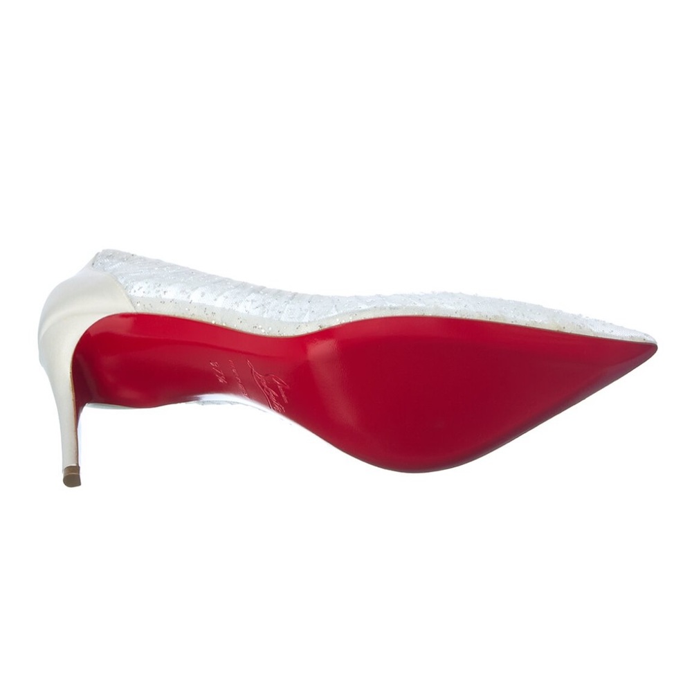 Christian Louboutin 
Kate Draperia 85 White Pumps